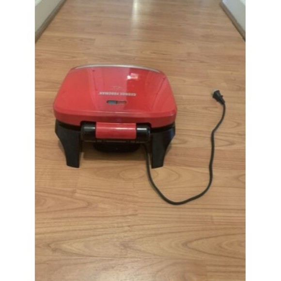 George Foreman 4 Serving Table Top Grill Red Silver with Removable Plate - Picture 5 of 8